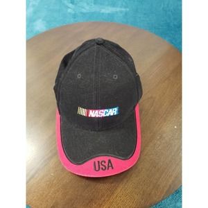 Nascar USA Mens Black Hat Cap Snapback Adjustable Racing Cotton cyrk